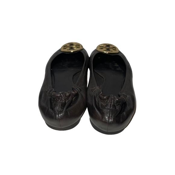 Tory Burch Black Flats with Gold Logo - Picture 3 of 7